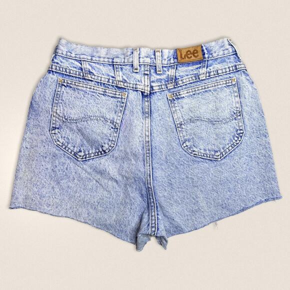 Vintage Lee Acid Wash jean Denim cut off distressed jorts Shorts 29” - Picture 2 of 4